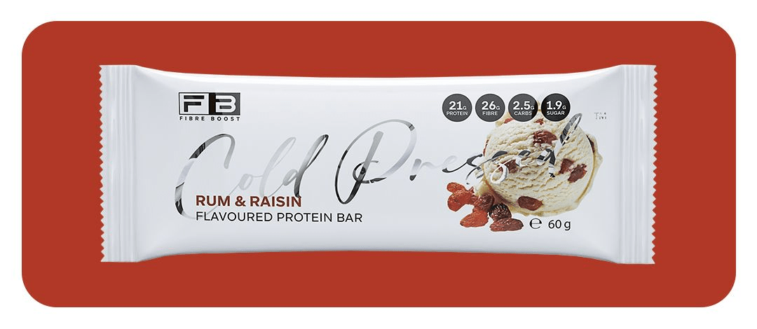 Cold Pressed Protein Bar by Fibre Boost - Cafe - Rum & Raisin - Cave Sports Nutrition