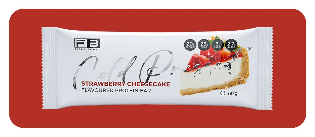 Cold Pressed Protein Bar by Fibre Boost - Cafe - Strawberry Cheesecake - Cave Sports Nutrition