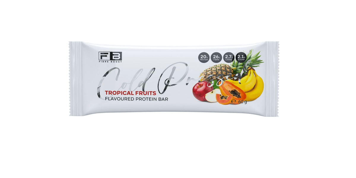 Cold Pressed Protein Bar by Fibre Boost - Cafe - Tropical Fruits - Cave Sports Nutrition