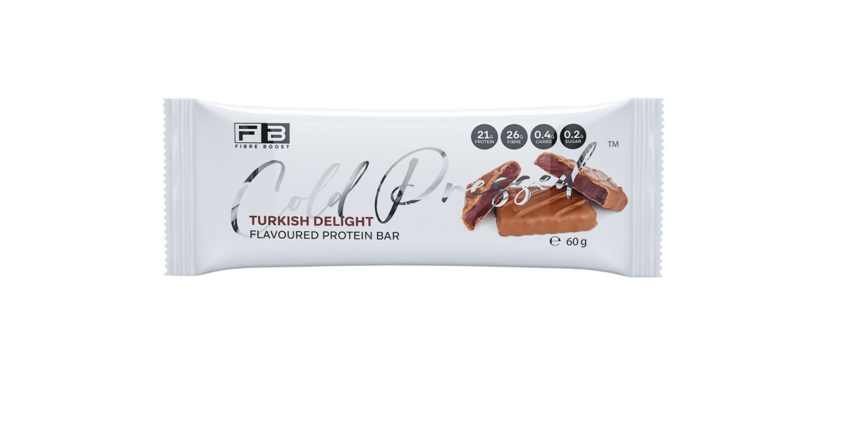 Cold Pressed Protein Bar by Fibre Boost - Cafe - Turkish Delight - Cave Sports Nutrition