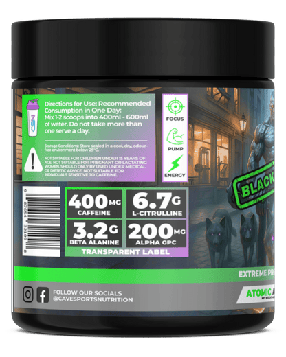 CSN Extreme Pre - Workout - BLACKLISTED - Supplements - Atomic Apple - Cave Sports Nutrition