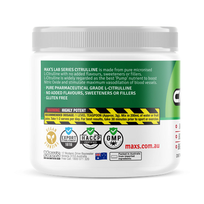 MAX'S Citrulline - Pure L-Citrulline
