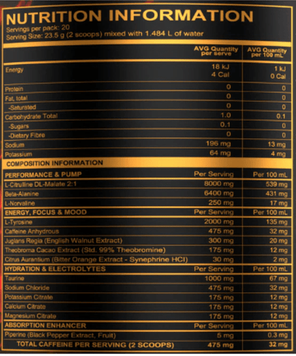 Gates of Hell Pre - Workout by OCD Nutrition - Supplements - Mango Pineapple - Cave Sports Nutrition