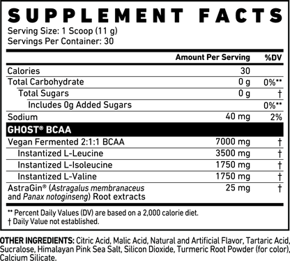 Ghost Lifestyle - BCAA Amino Acids - Supplements - Kiwi Strawberry - Cave Sports Nutrition