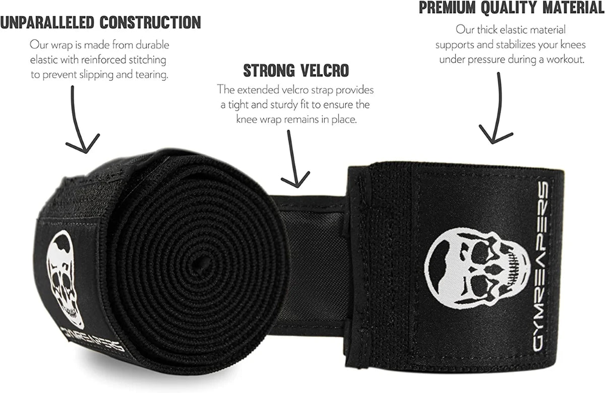 Gymreapers - Knee Wraps - Training Accessories - Gray - Cave Sports Nutrition