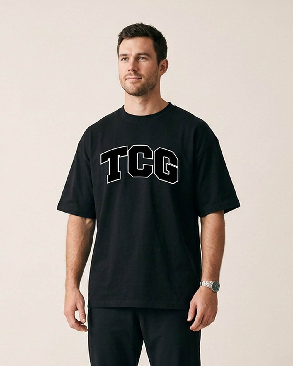 Oversized Tee by The Cave Gym worn by model