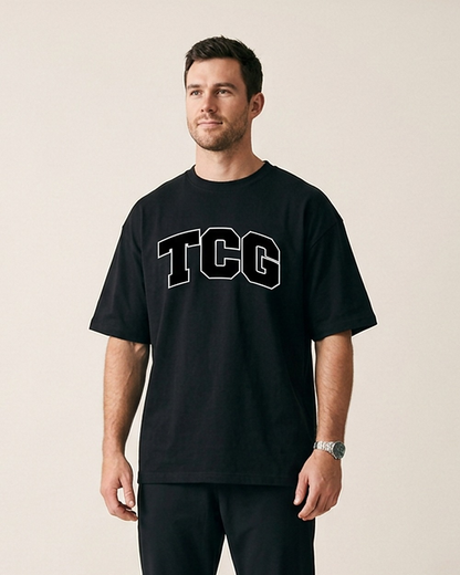Oversized Tee by The Cave Gym worn by model