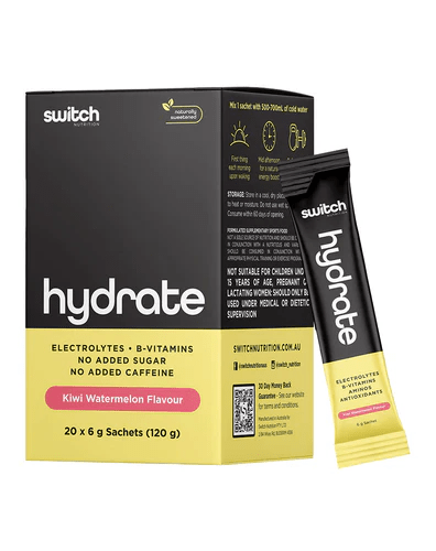 Hydrate Sachets | Sugar - Free Electrolyte Drink by Switch Nutrition (20 x 6 g) - Supplements - 20 x 6g Sachets - Cave Sports Nutrition