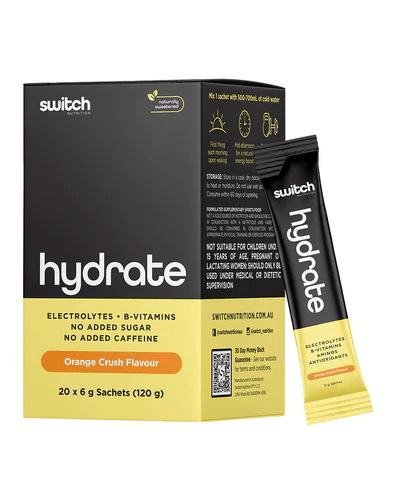 Hydrate Sachets | Sugar - Free Electrolyte Drink by Switch Nutrition (20 x 6 g) - Supplements - 20 x 6g Sachets - Cave Sports Nutrition