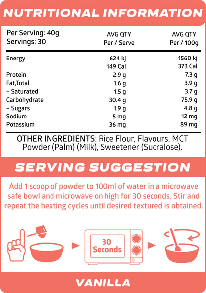 JD Nutraceuticals - Cream of Rice - Supplements - 30 Serves - Cave Sports Nutrition