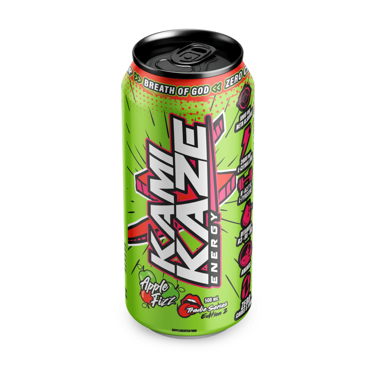 Kamikaze Energy RTD - Cafe - Apple Fizz - Cave Sports Nutrition