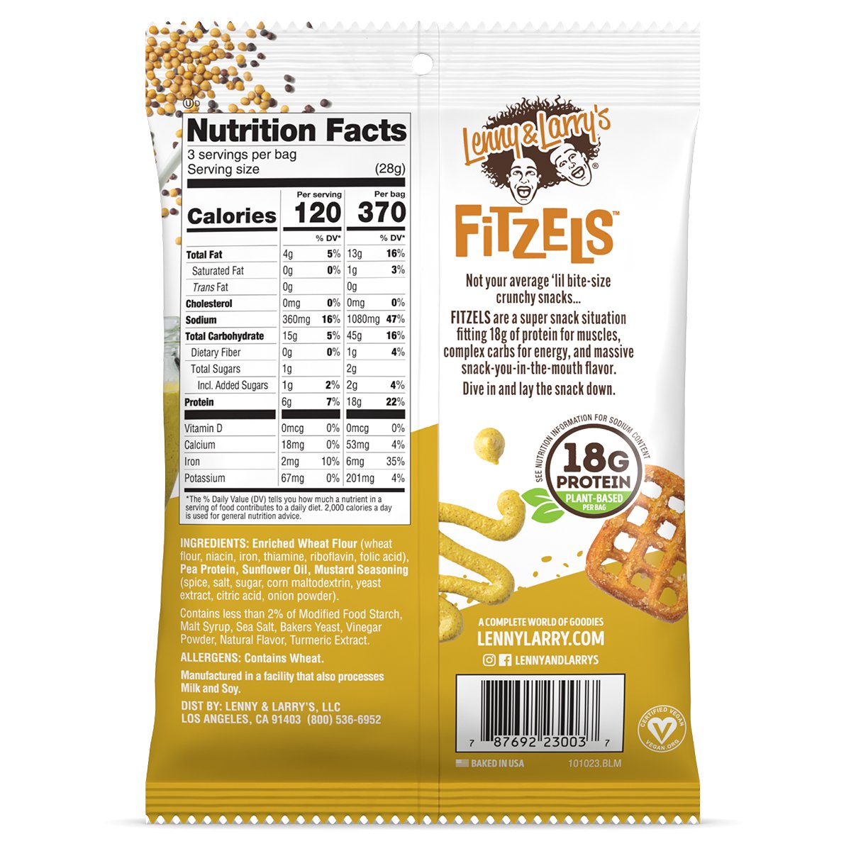 Lenny & Larry's - Fitzels Protein Pretzels - Cafe - 85g - Cave Sports Nutrition
