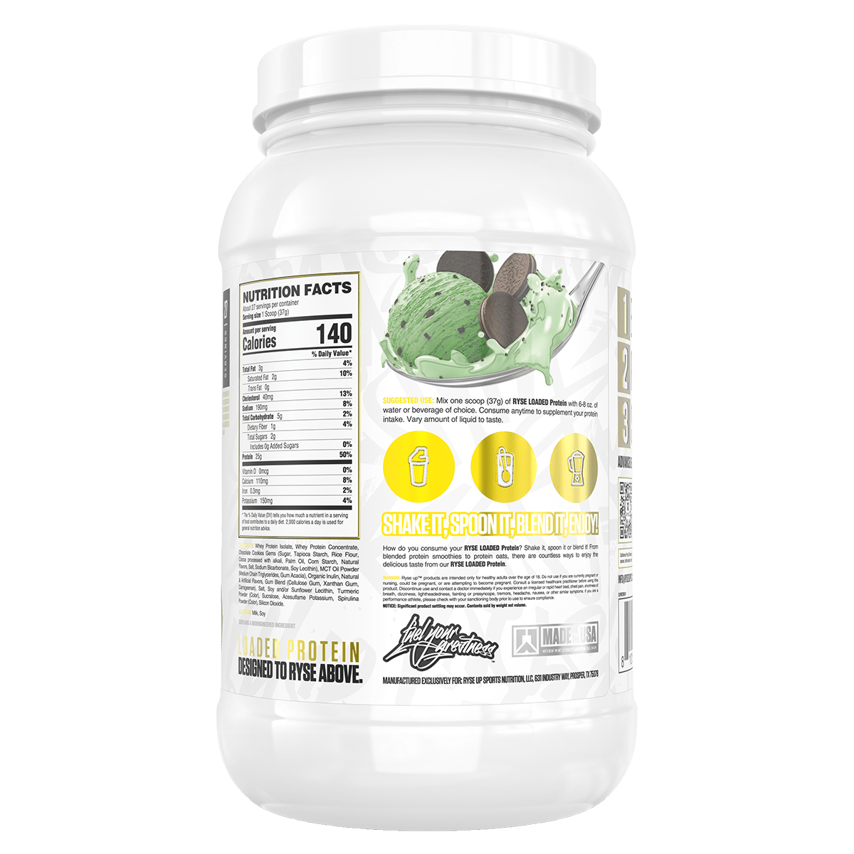 Loaded Protein by Ryse - Supplements - Choc Mint Ice Cream - Cave Sports Nutrition