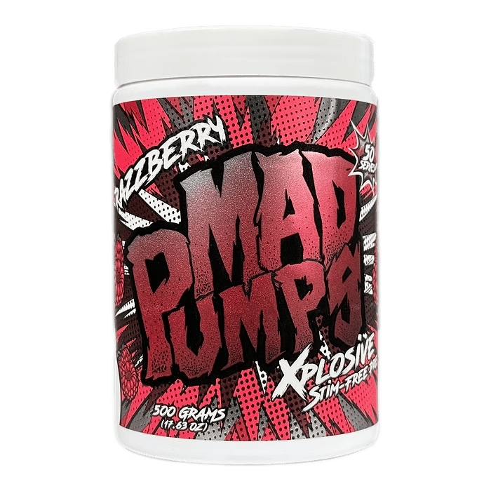 Mad Pumps Stim - Free Pre - Workout - Supplements - Razzberry - Cave Sports Nutrition