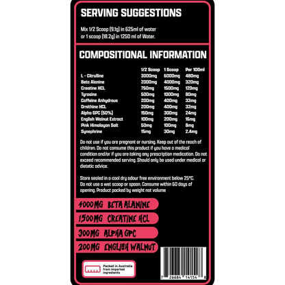 Mad Science - Xtreme Pre - Workout - Supplements - 50/25 Serves - Cave Sports Nutrition