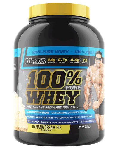 Max's Supplements - 100% Pure Whey Protein - Supplements - 2.27kg - Cave Sports Nutrition