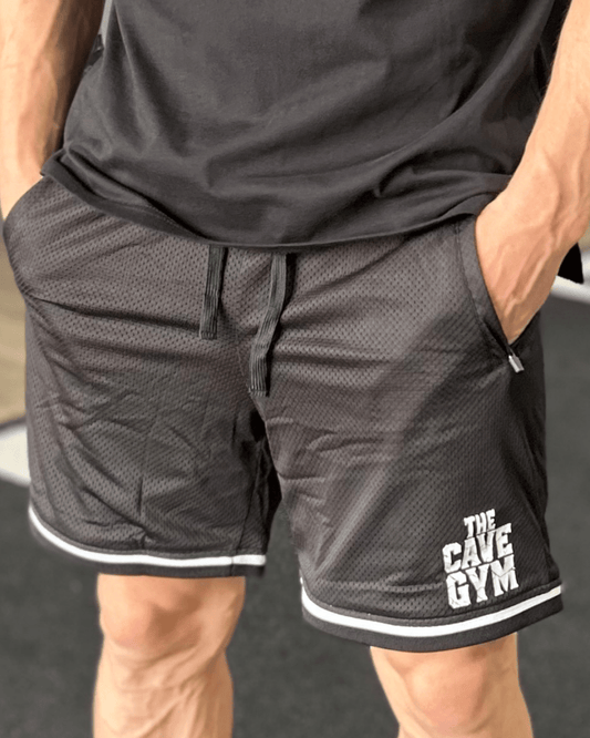 Men's Basketball Shorts - Cave Merch - Merchandise - Black/White - Cave Sports Nutrition
