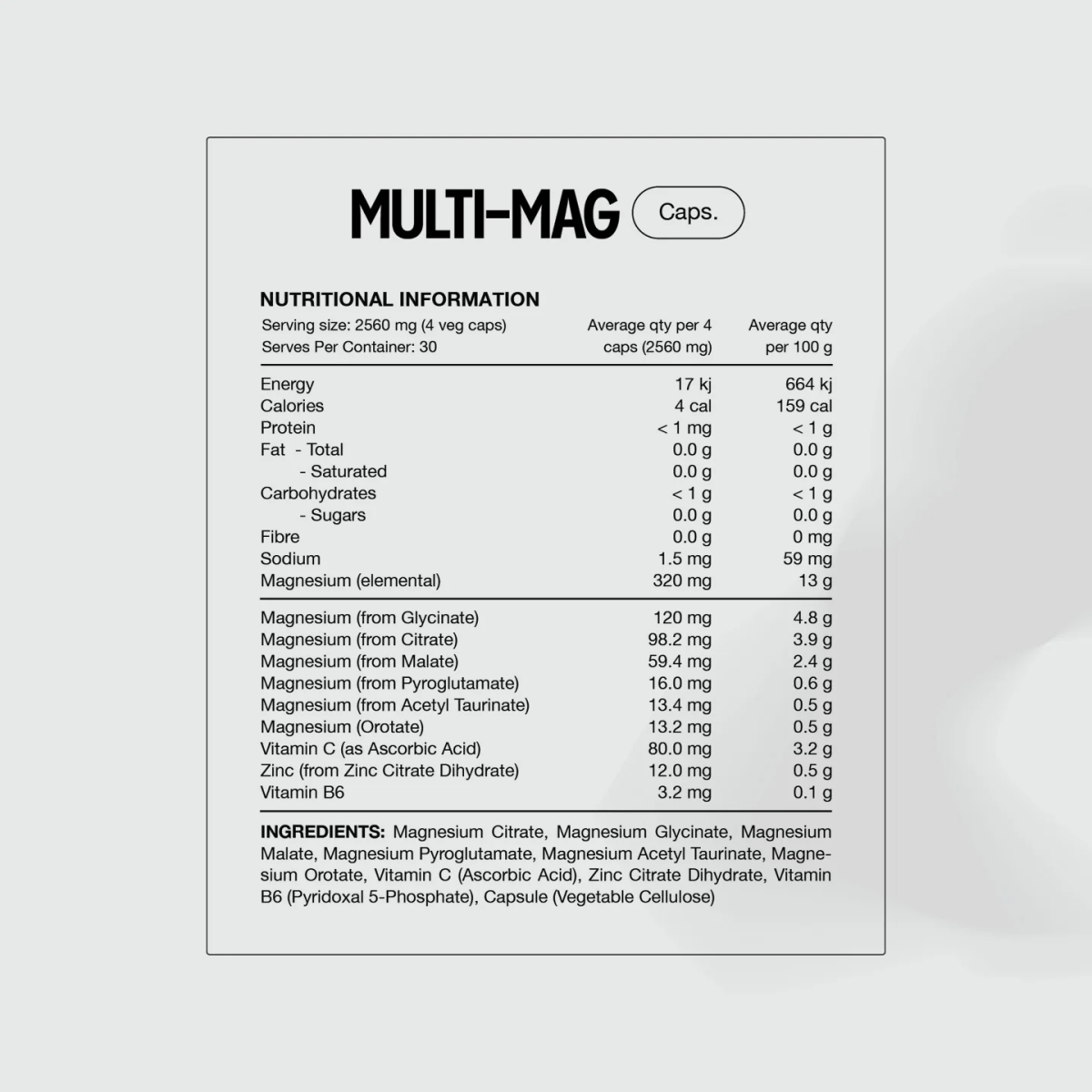 Multi - Mag Perform by Switch Nutrition - Supplements - 120 Veg Capsules - Cave Sports Nutrition