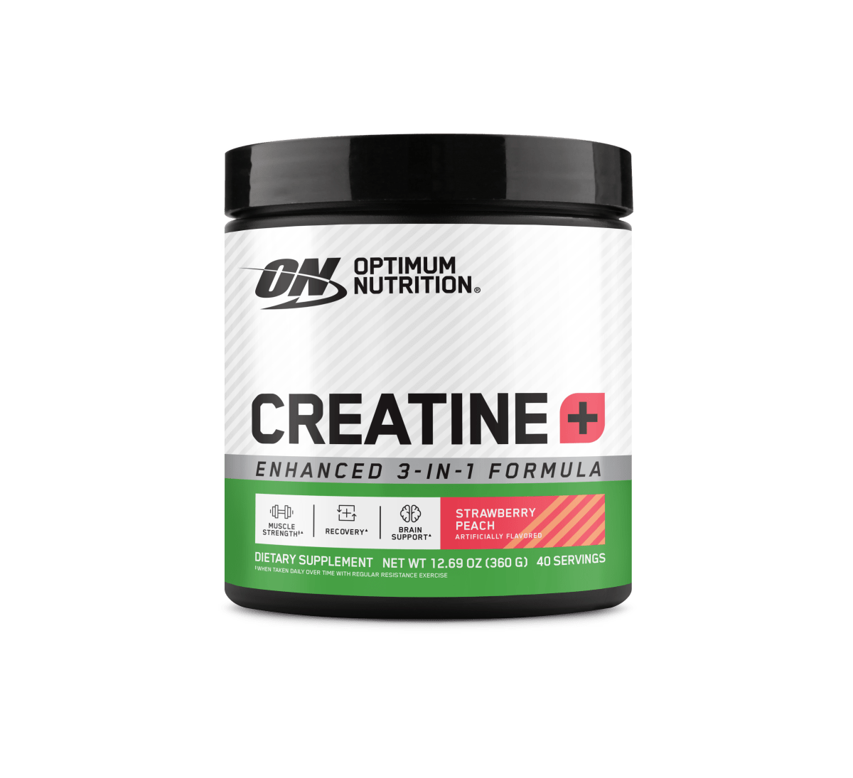 Optimum Nutrition Creatine [+] | 3 - in - 1 Creatine, Vitamins & Electrolytes - Strawberry Peach - Cave Sports Nutrition