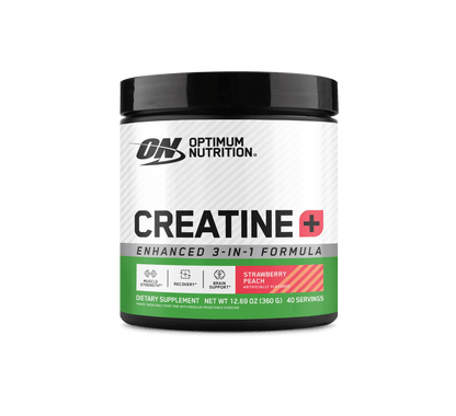 Optimum Nutrition Creatine [+] | 3 - in - 1 Creatine, Vitamins & Electrolytes - Strawberry Peach - Cave Sports Nutrition