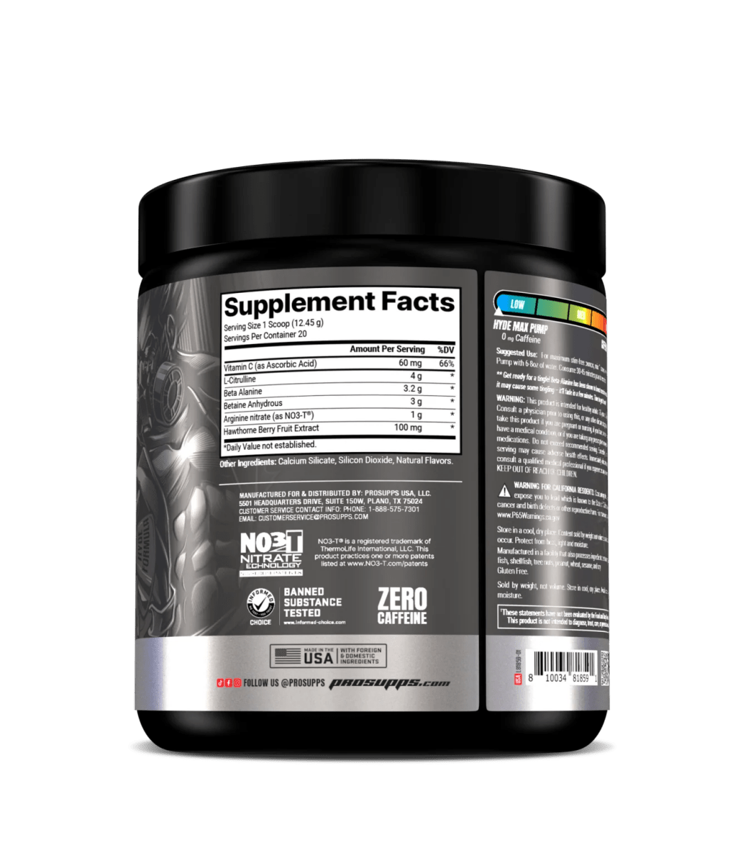Pro Supps - Hyde Max Pump - Supplements - Fruit Punch - Cave Sports Nutrition