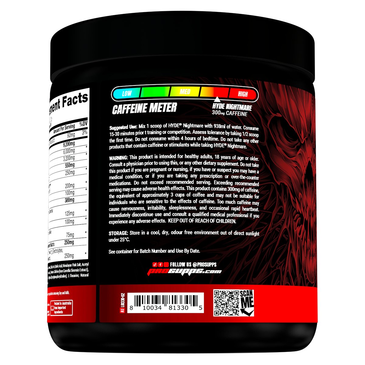 Pro Supps - Hyde Nightmare V1 - Supplements - 30 Serves - Cave Sports Nutrition