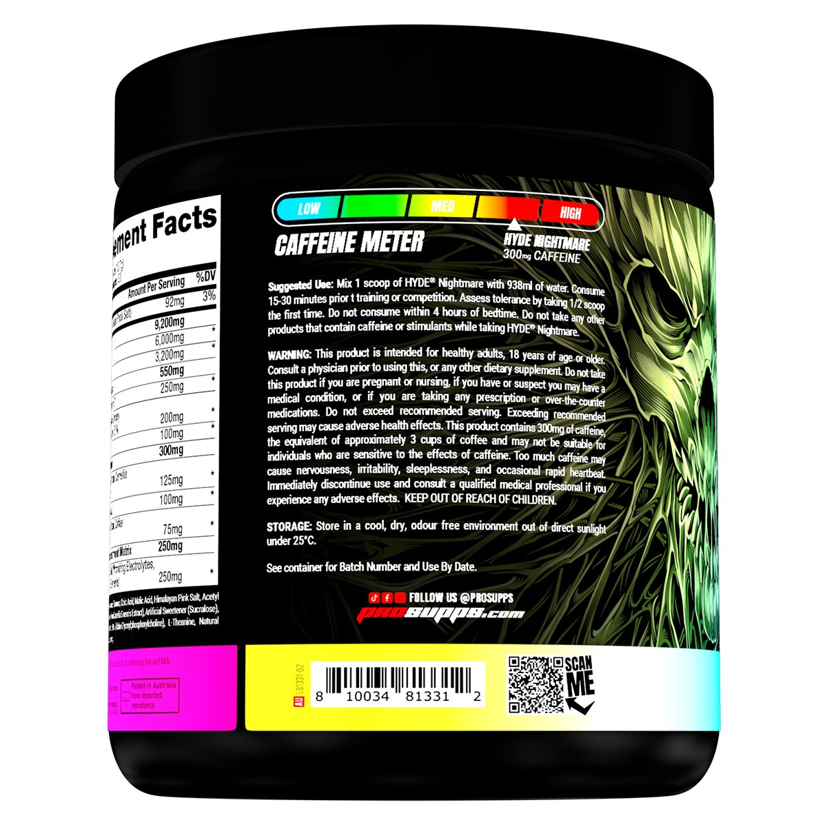 Pro Supps - Hyde Nightmare V1 - Supplements - 30 Serves - Cave Sports Nutrition