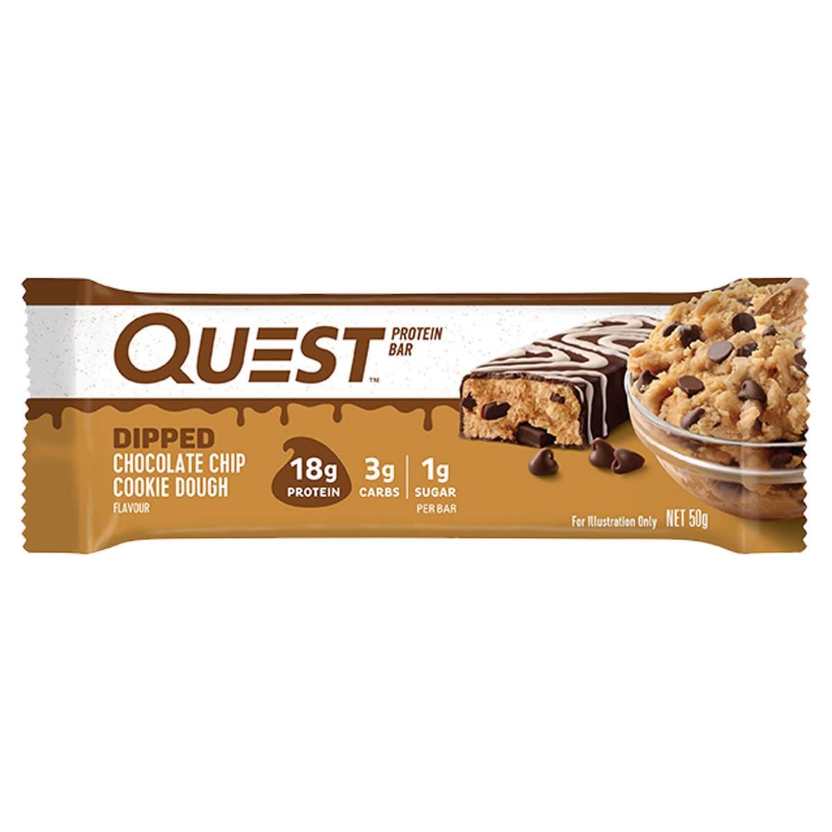 Quest Nutrition - Dipped Protein Bar - Cafe - 1 Bar - Cave Sports Nutrition