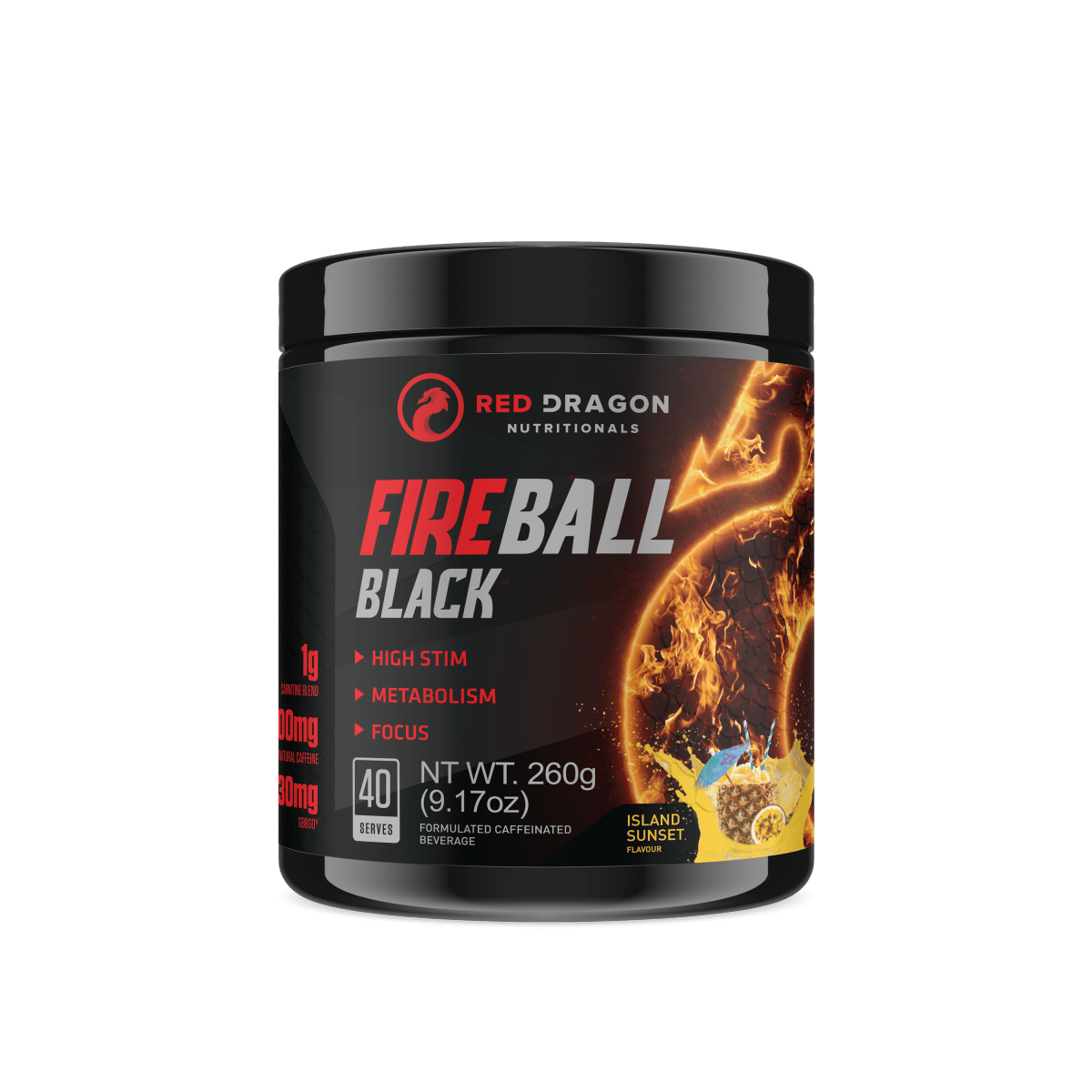 Red Dragon Nutritionals - Fireball Black - Supplements - 40 Serves - Cave Sports Nutrition