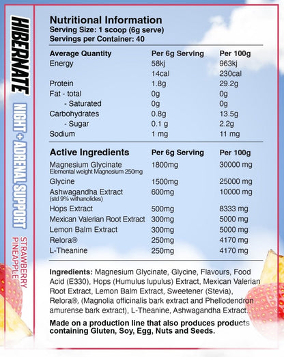 Red Dragon Nutritionals - Hibernate - Supplements - 40 Serves - Cave Sports Nutrition