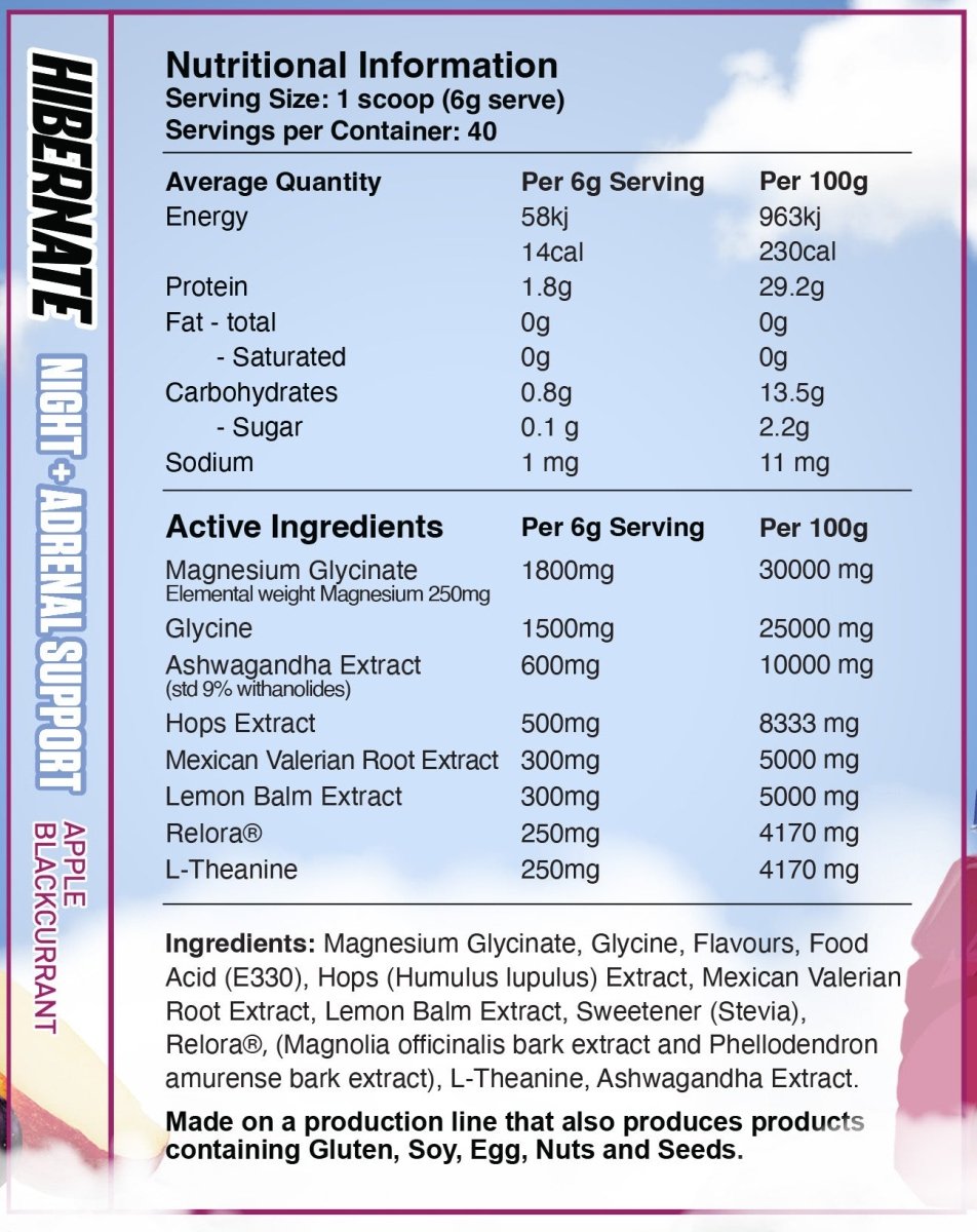 Red Dragon Nutritionals - Hibernate - Supplements - 40 Serves - Cave Sports Nutrition