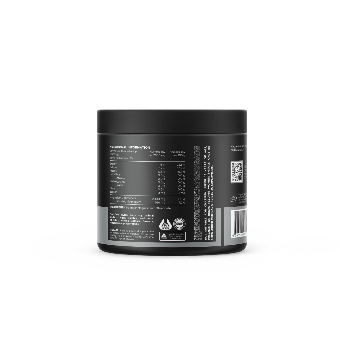 Switch Nutrition - 100% Pure Magnesium L - Threonate Mag3 (Powder) - Supplements - 30 Serves - Cave Sports Nutrition