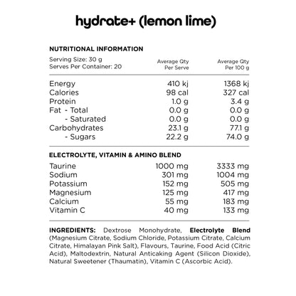 Switch Nutrition - Hydrate+ - Supplements - 20 Serves - Cave Sports Nutrition