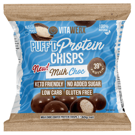 Vitawerx - Puff'd Protein Crisps - Cafe - Milk Chocolate - Cave Sports Nutrition