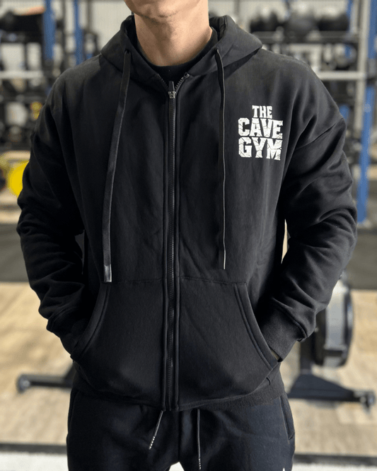 Zip Up Hoodie - Cave Merch - Merchandise - Black - Cave Sports Nutrition