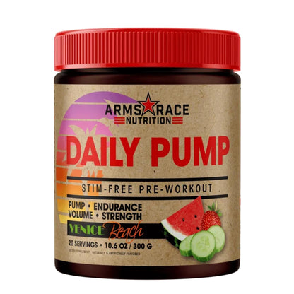 Arms Race Nutrition - Daily Pump Stim-Free Pre-Workout - Supplements - 20 Serves - The Cave Gym