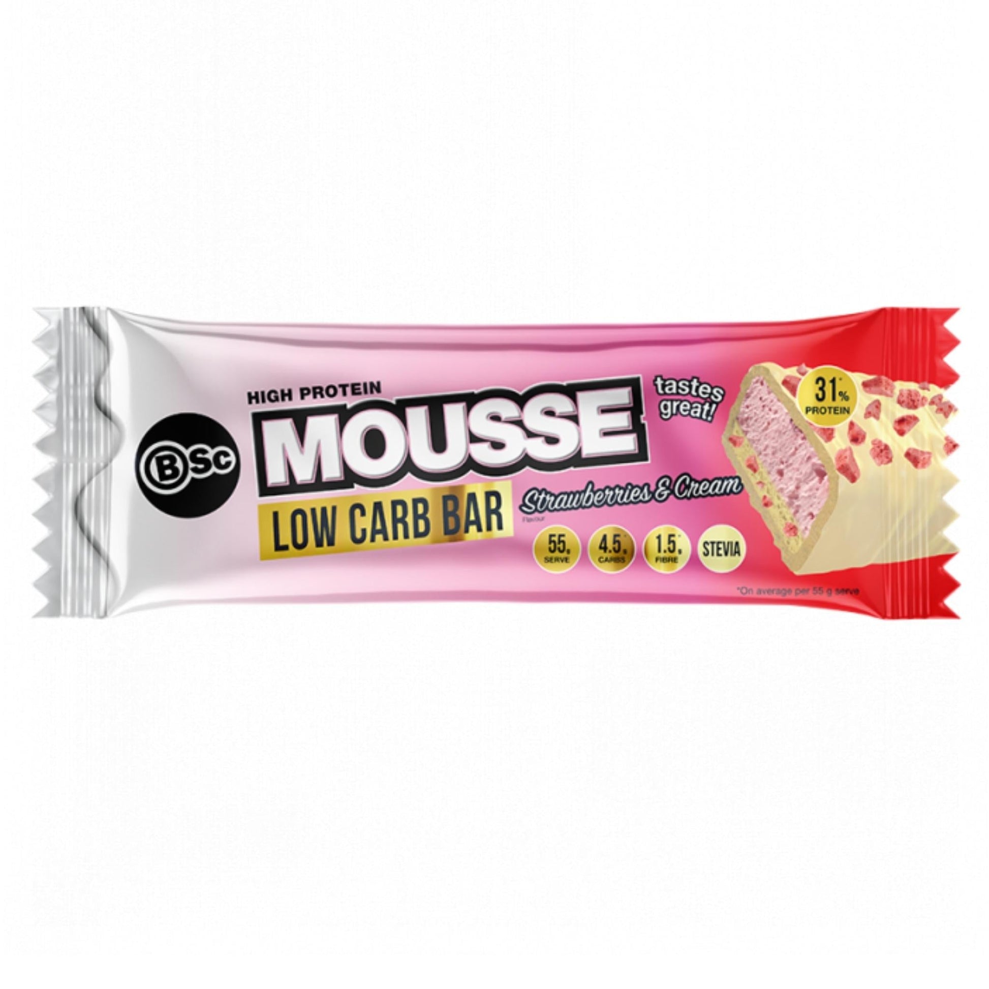 Body Science (BSc) - High Protein Low Carb Mousse Bar - Cafe - 55g - Cave Sports Nutrition