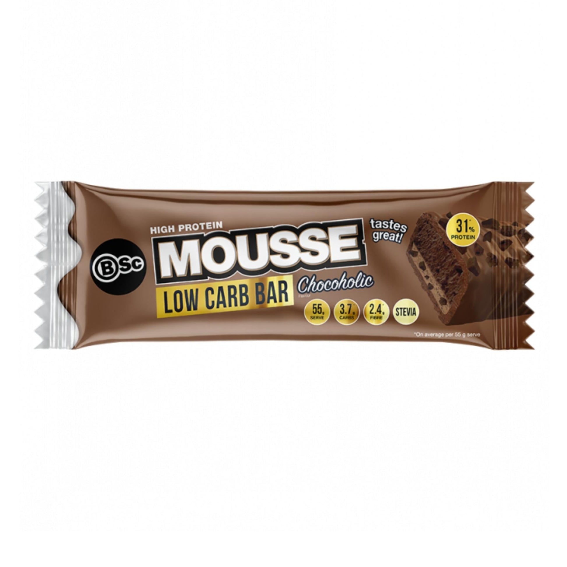 Body Science (BSc) - High Protein Low Carb Mousse Bar - Cafe - 55g - Cave Sports Nutrition