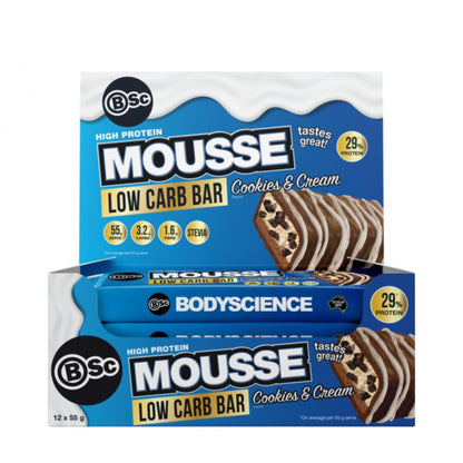 Body Science (BSc) - High Protein Low Carb Mousse Bar - Cafe - 55g - Cave Sports Nutrition