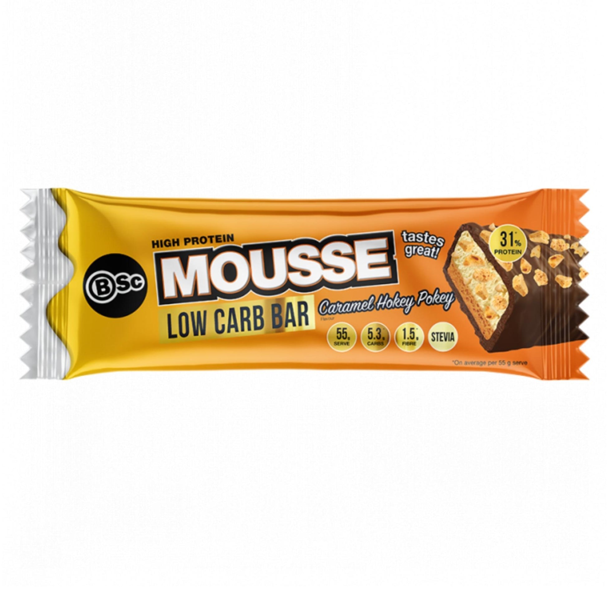 Body Science (BSc) - High Protein Low Carb Mousse Bar - Cafe - 55g - Cave Sports Nutrition