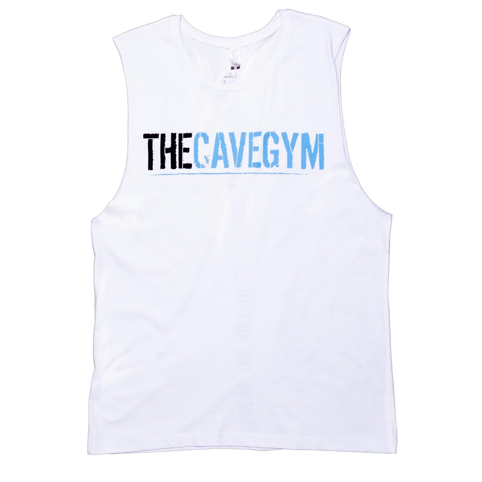 Cave Gym Men's Muscle Action Singlet White - Merchandise - XX - Small - Cave Sports Nutrition