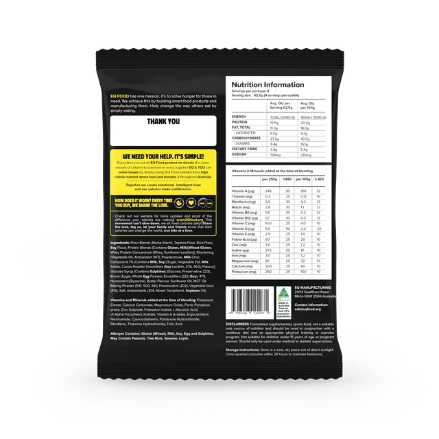 EQ Food - Protein XL1000 Cookie - Cafe - 1 x Cookie - Cave Sports Nutrition