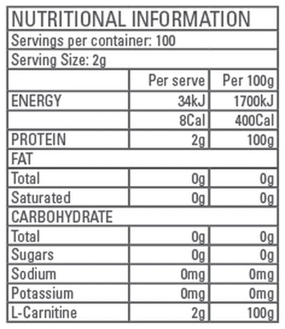 Gen - Tec Nutrition - L - Carnitine - Supplements - 200g - Cave Sports Nutrition