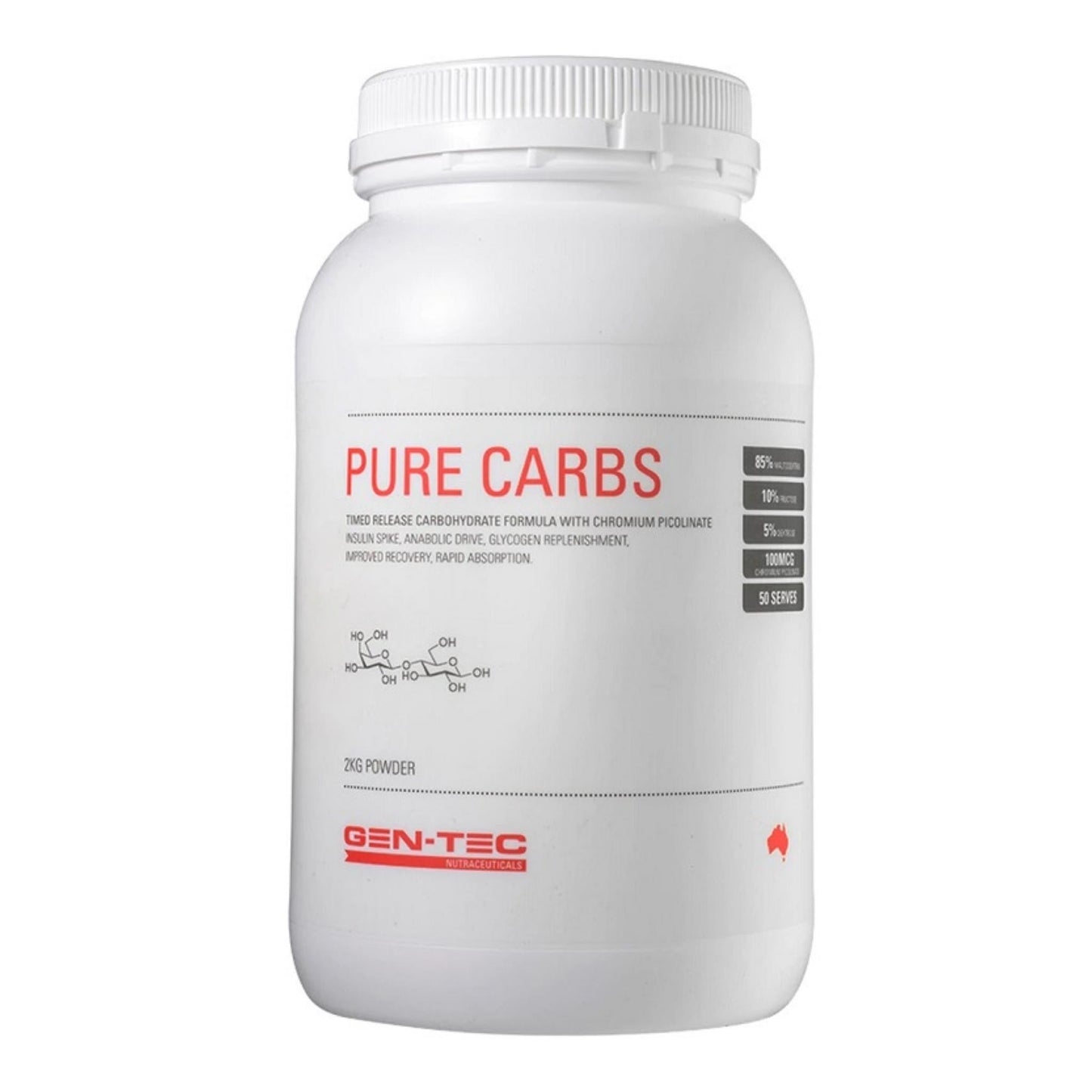 Gen - Tec Nutrition - Pure Carbs - Supplements - 2kg - Cave Sports Nutrition