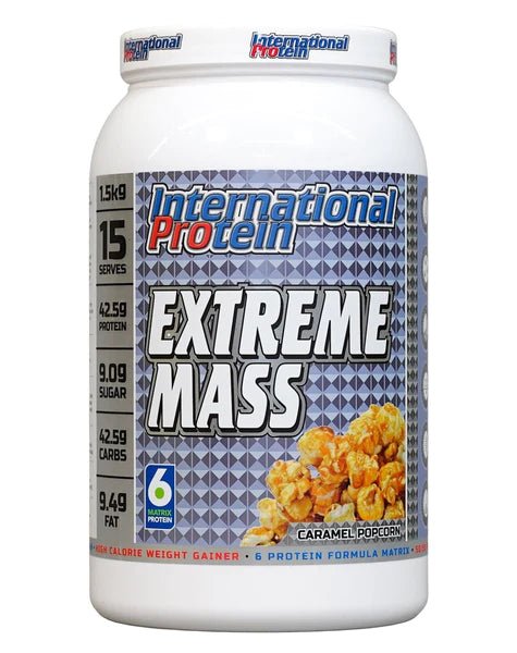 International Protein - Extreme Mass - Supplements - Caramel Popcorn - Cave Sports Nutrition