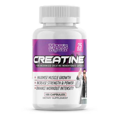 Max's Lab Series - Creatine Monohydrate Capsules - 100 Capsules - Cave Sports Nutrition