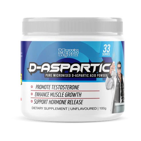 Max's Lab Series - D - Aspartic Acid - Supplements - 33 Serves/100g - Cave Sports Nutrition