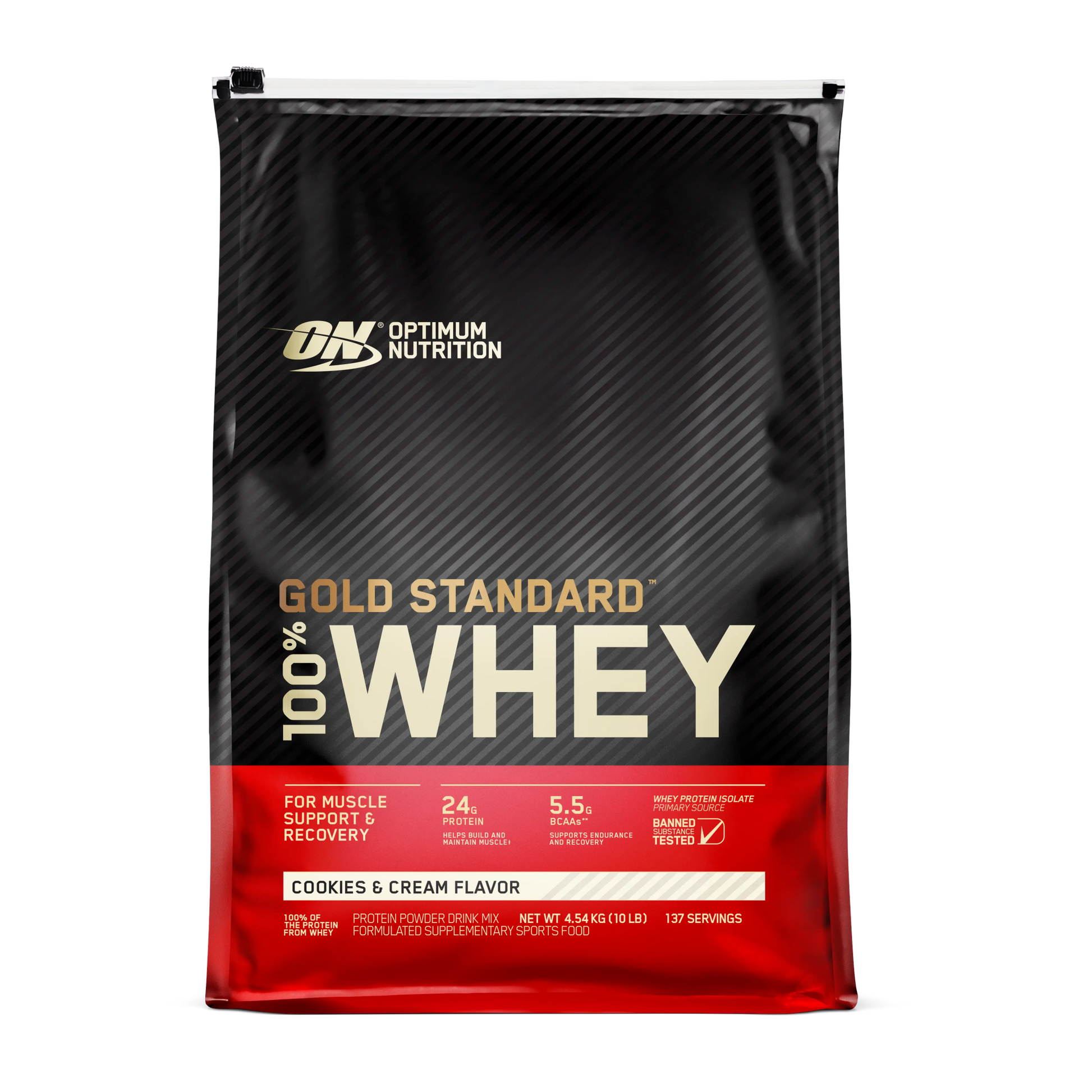 Optimum Nutrition - Gold Standard 100% Whey Protein - Supplements - 4.54kg - Cave Sports Nutrition