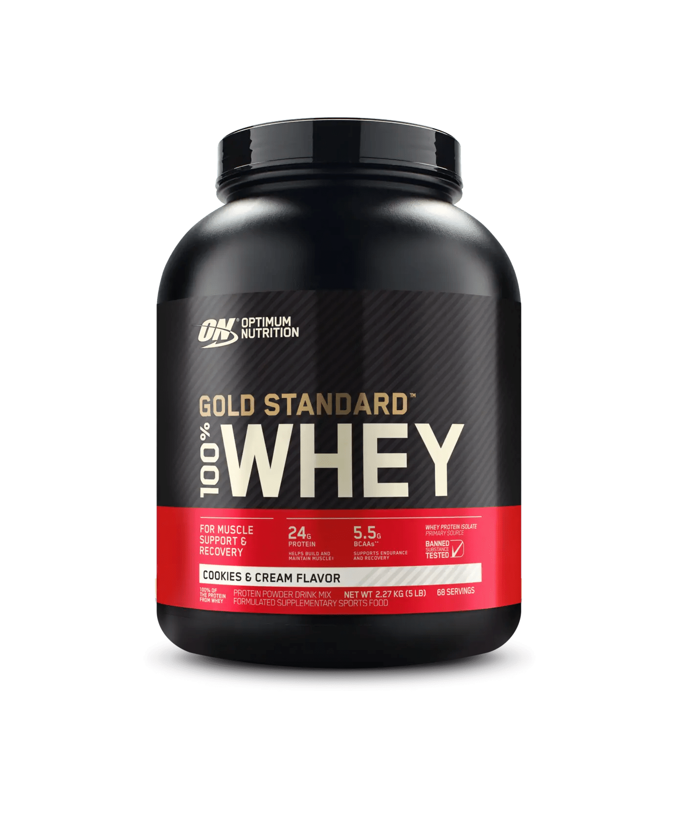 Optimum Nutrition - Gold Standard 100% Whey Protein - Supplements - 2.27kg - Cave Sports Nutrition