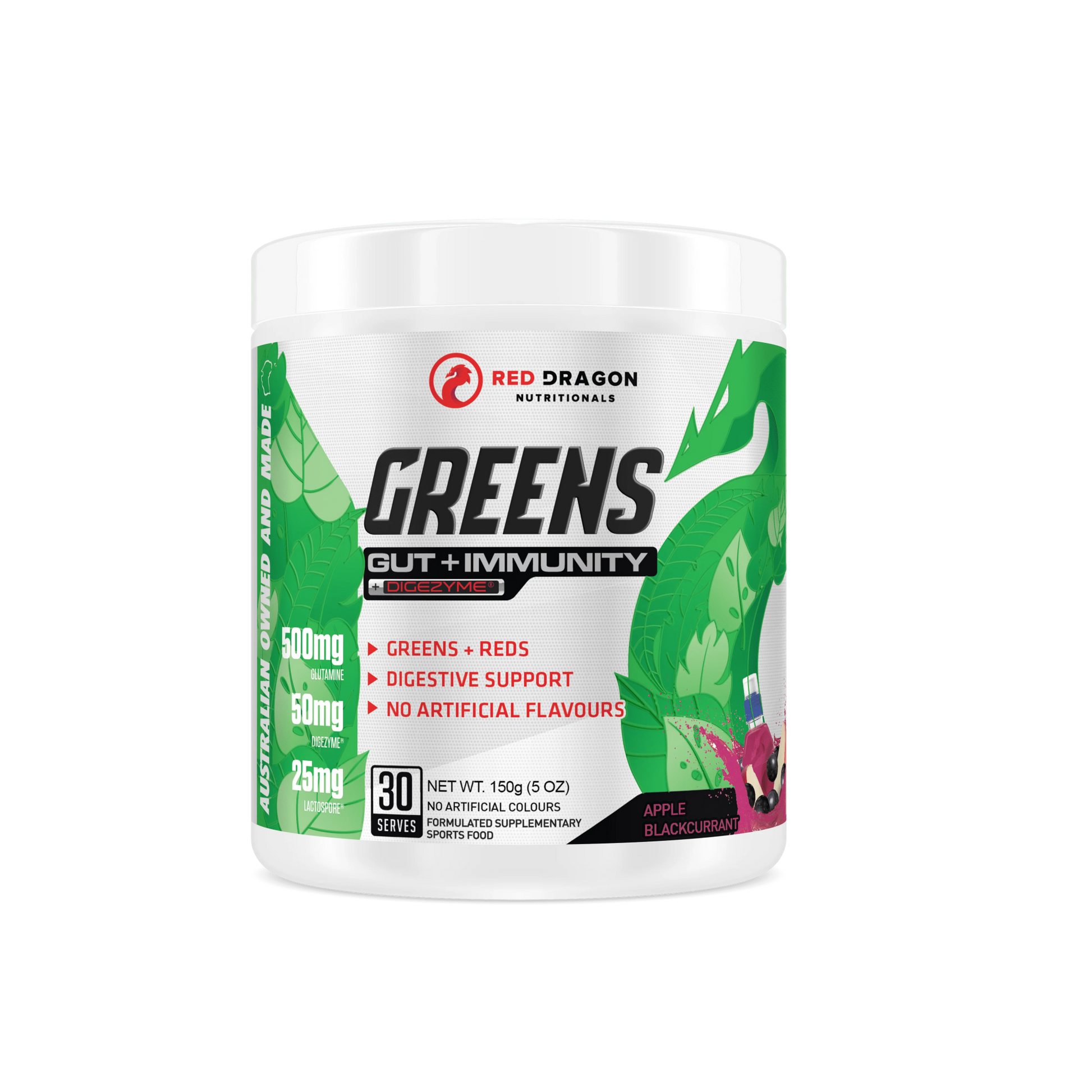 Red Dragon Nutritionals - Greens (Gut + Immunity) - Supplements - 30 Serves - Cave Sports Nutrition